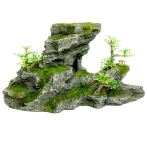 Betta C-Shape Rock Formation with Plant is an attractive, colourful, and interesting ornament with a Japanese touch! The rock formation has been decorated with plants to give it a far-eastern appearance.