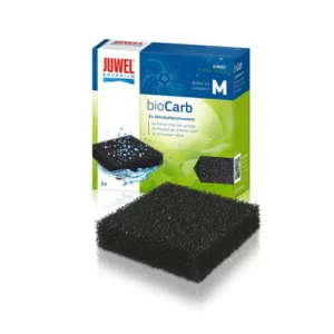JUWEL Bio Carb Carbon Sponges absorb odour compounds and turbidity as well as toxic compounds in your aquarium, leaving the water crystal clear. The fact that active charcoal in the form of a sponge is used guarantees even flow conditions for the filter medium, creating a very large and therefore highly effective surface.